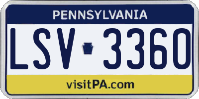 PA license plate LSV3360