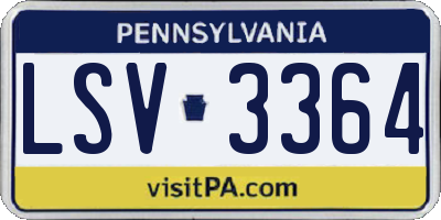 PA license plate LSV3364