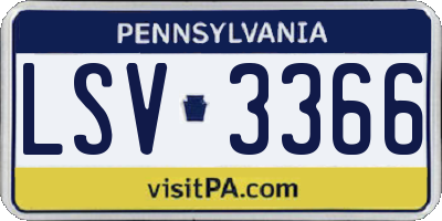 PA license plate LSV3366