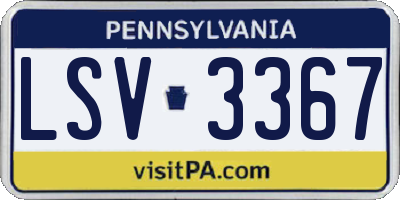 PA license plate LSV3367