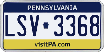 PA license plate LSV3368