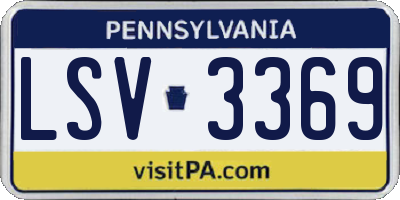PA license plate LSV3369
