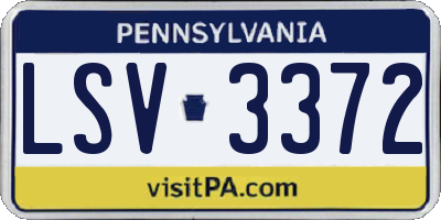 PA license plate LSV3372
