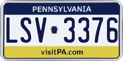 PA license plate LSV3376