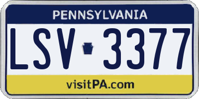 PA license plate LSV3377