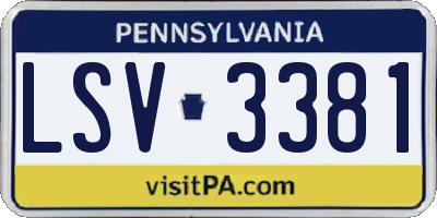 PA license plate LSV3381