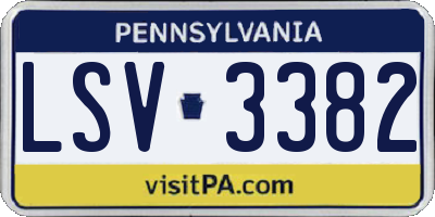 PA license plate LSV3382