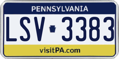 PA license plate LSV3383