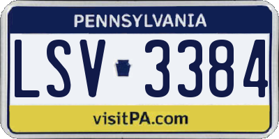 PA license plate LSV3384
