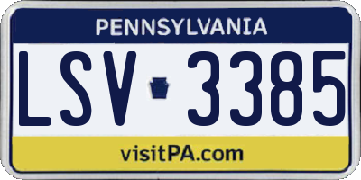 PA license plate LSV3385