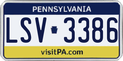 PA license plate LSV3386