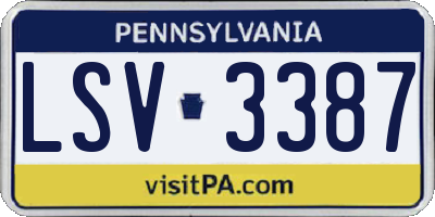 PA license plate LSV3387