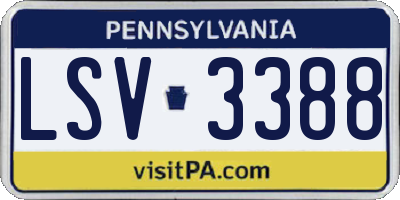 PA license plate LSV3388