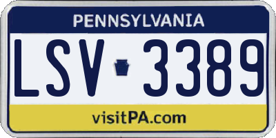 PA license plate LSV3389