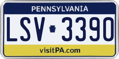 PA license plate LSV3390