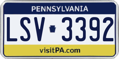 PA license plate LSV3392