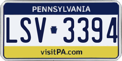 PA license plate LSV3394