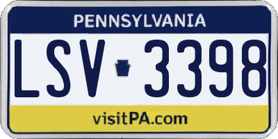 PA license plate LSV3398