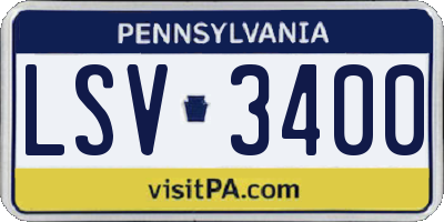 PA license plate LSV3400