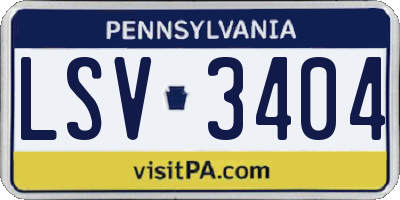 PA license plate LSV3404