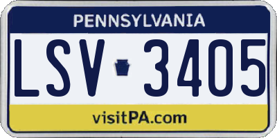 PA license plate LSV3405
