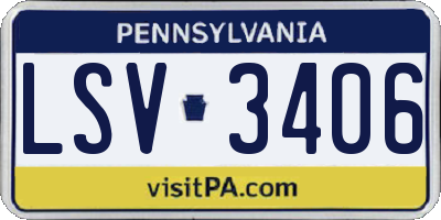 PA license plate LSV3406