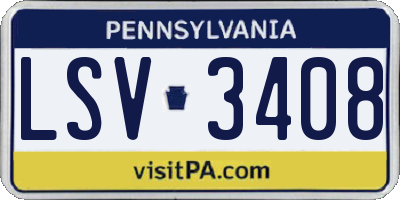 PA license plate LSV3408