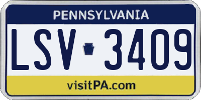 PA license plate LSV3409