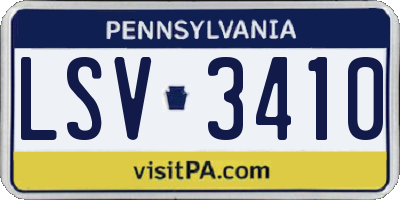 PA license plate LSV3410