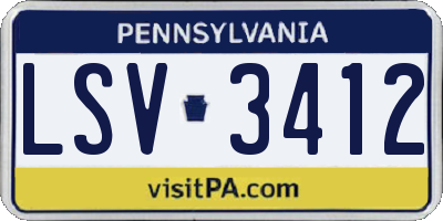 PA license plate LSV3412