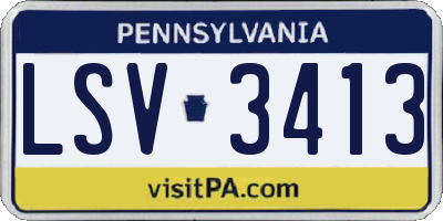 PA license plate LSV3413