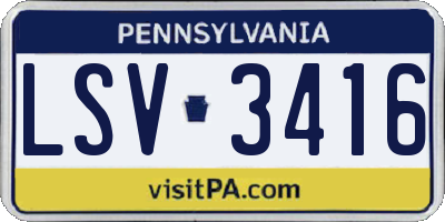 PA license plate LSV3416