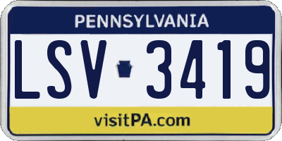PA license plate LSV3419