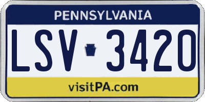 PA license plate LSV3420