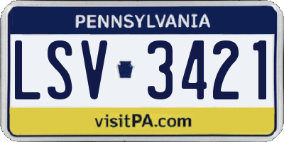 PA license plate LSV3421