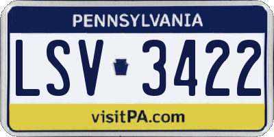 PA license plate LSV3422