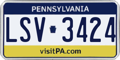 PA license plate LSV3424