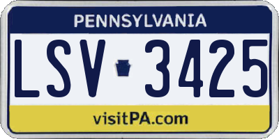 PA license plate LSV3425
