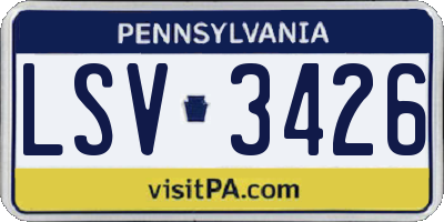PA license plate LSV3426