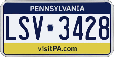 PA license plate LSV3428