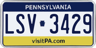 PA license plate LSV3429