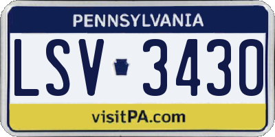 PA license plate LSV3430