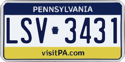 PA license plate LSV3431