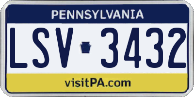 PA license plate LSV3432