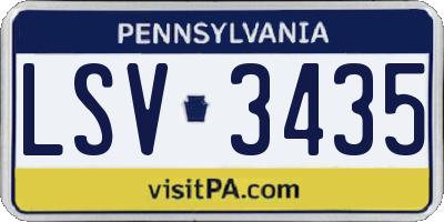 PA license plate LSV3435