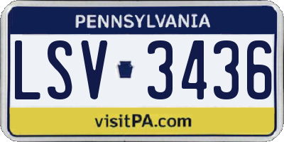 PA license plate LSV3436