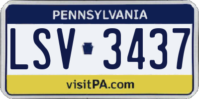 PA license plate LSV3437