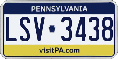 PA license plate LSV3438