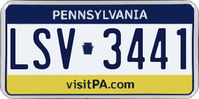 PA license plate LSV3441