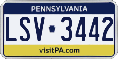 PA license plate LSV3442